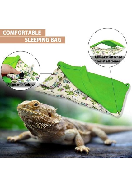 Bir Stil Sürüngen Uyku Tulumu ve Ayırılabilir Yastık Sabit Battaniye Konforlu Uyuyan Kertenkele Iguana Için (Yurt Dışından)