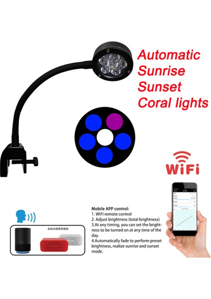 Zamanlayıcı Stili Akvaryum LED Işık 18W Deniz Su Işıkları Wifi Programı Tuzlu Su Aydınlatma Deniz Mercan Resifi Balık Nano Tank Gün Doğumu Gün Batımı (Yurt Dışından) fırsatları
