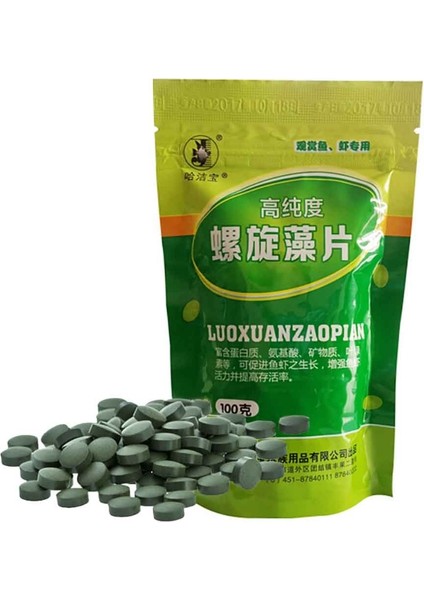 100G Spirulina Sebzeli Alg Tabletleri Yavru Balığı Tropikal Toplu Balık Yemi (Yurt Dışından)