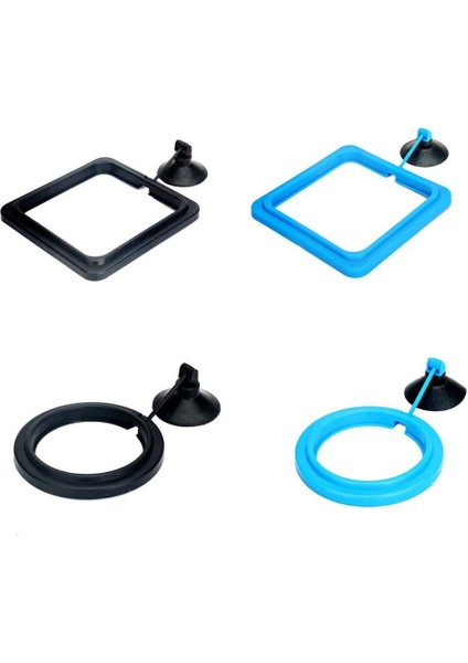 Mavi Kare Stili Akvaryum Zil Halka Balık Tankı Istasyonu Yüzen Yem Tepsisi Kare Daire Aksesuar Su Bitkisi Batma Emme Kupası (Yurt Dışından) modelleri