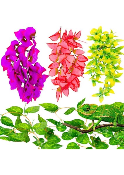 Erik Tarzı Simülasyon Bitki Süsü Kertenkele Üretim Kutusu Tırmanma Kertenkeleler Kertenkeleler Gecko Habitat Dekorasyon Bitkisi Hasır Pet Malzemeleri (Yurt Dışından)