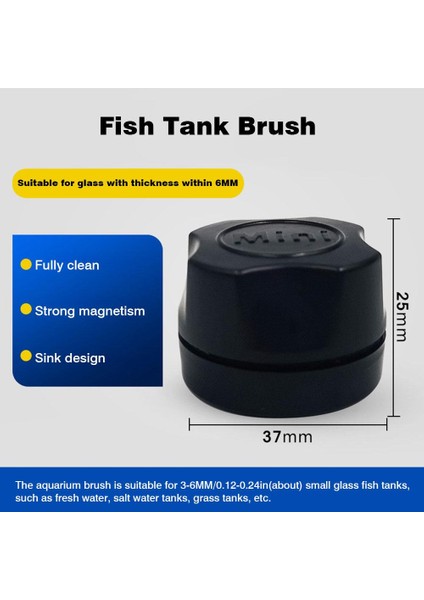 Siyah Stil Akvaryum Manyetik Fırça Cam Yüzen Algi Temizleyici Eğri Cam Temizleyici Silikon Araç Balık Tankı Cam Temizleme Manyetiği (Yurt Dışından)