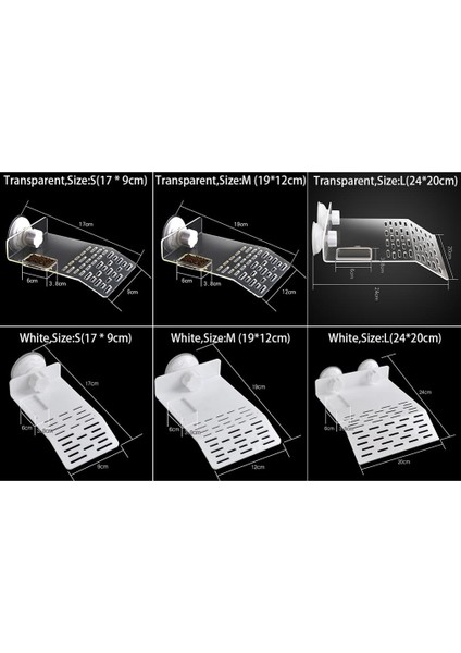 Stili Temizle S 17X9CM Kaplumbağa Platformu Akvaryum Yüksek Sıcaklık Direnci Güçlü Emiş Akrilik Levha Kaplumbağa Oyun Dinlenme Yüzen Güneşlenme Terası (Yurt Dışından)