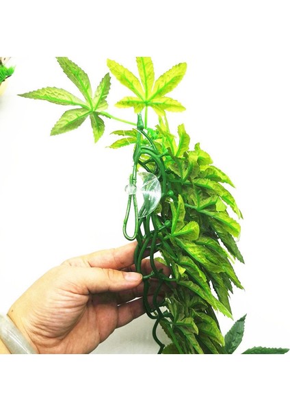 Yeşil Stil 50CM Sürüngen Bitkileri Asılı Ipek Terraryum Bitkileri Sahte Sürüngenler Tırmanma Bitkisi Akvaryum Sürüngen Simülasyon Baston Yeşil Yaprak 50CM (Yurt Dışından) fırsatları