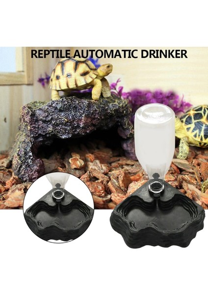 Bir Stil 400ML Pet Sürüngenler Kaplumbağalar Su Dağıtıcı Içme Çeşmesi Kase Kaplumbağa Kertenkele Havuzu Sürüngen Kutusu Besleme Malzemeleri (Yurt Dışından)