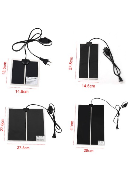 Abd 20W Tarzı Sürüngen Isı Matı Kuluçka Evcil Isıtma Ped Reptiller Vivaryum Terraryum Sıcak Isıtıcı Termostat Kontrollü ile (Yurt Dışından) fırsatları
