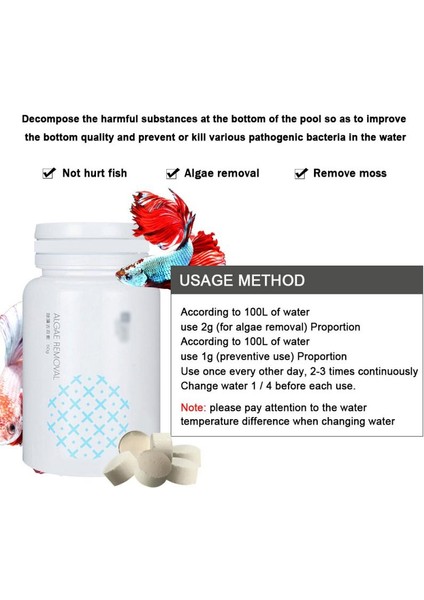 50G Tarzı 50G Akvaryum Araçları Yosun ve Lekeleri Giderici Ajan Tank Yosun Temizleyici Akvaryum Balık Tankı Temizleme Tozu Akvaryum Tankı Akvaryum Aksesuarları (Yurt Dışından) fırsatları