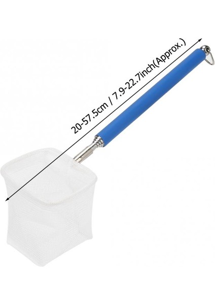 Mavi Yuvarlak Net Stili Ayarlanabilir Akvaryum Karides Ağı Balık Tankı Ağ Retractable Küçük Paslanmaz Çelik Çubuk Kare Yuvarlak Şekil Balıkçılık Ağı (Yurt Dışından)