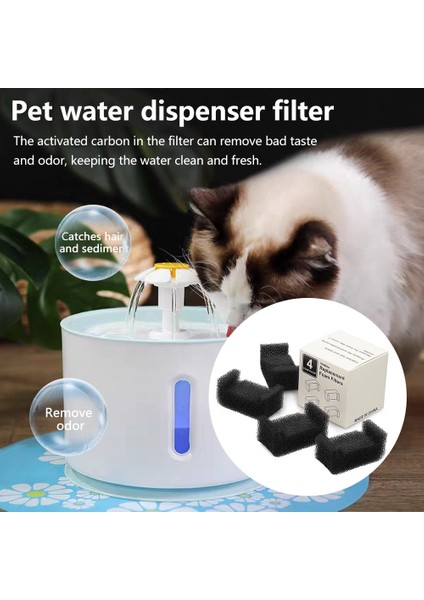 4 Adet Tarzı Kedi Su Içme Çeşmesi Değiştirilebilir Aktif Karbon Filtre Kutusu (Yurt Dışından) modelleri