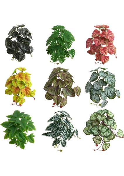 No.8 Stili Yapay Sürüngen Terraryum Bitkileri Gerçekçi Tropikal Yapraklar Tank Bitkisi Kertenkeleler Kaplumbağalar Ağaç Kurbağa Türlerine Uygun (Yurt Dışından) fırsatları