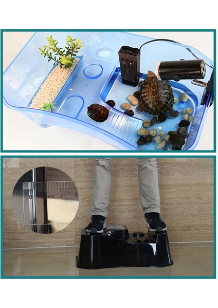 Siyah Stil Sürüngen Vivaryum Kutup Kaplumbağası Kaplumbağa Basking Ramp Akvaryum Tank Üreme Yiyecek Alet Aksesuarları Dükkanı (Yurt Dışından) fırsatları
