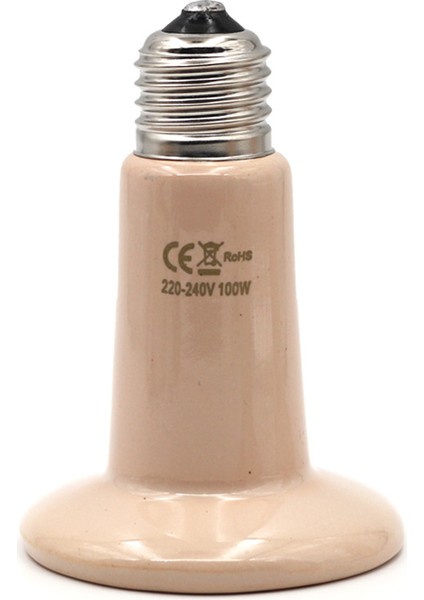 Bej 100W Tarzı Kertenkele Isıtma Lambası Seramik Kertenkele Isıtma Lambası 220V Uzak Kızılötesi Işık Ampulü Kertenkele Lambası 25W 50W 75W 100W 150W 200W Lamba (Yurt Dışından)