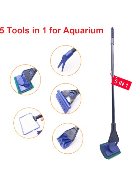 1grup Stili 5'li Akvaryum Tankı Temizleme Seti Balık Ağı Kum Tarama Yosun Temizleyici Çim Çatalı Sünger Fırça Cam Balık Tankı Temizleme Araçları (Yurt Dışından) fiyatları