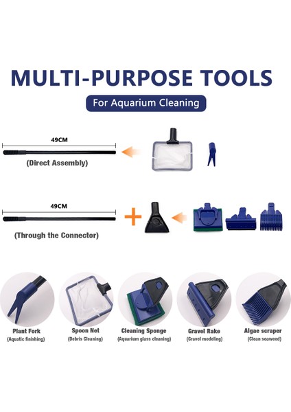 1grup Stili 5'li Akvaryum Tankı Temizleme Seti Balık Ağı Kum Tarama Yosun Temizleyici Çim Çatalı Sünger Fırça Cam Balık Tankı Temizleme Araçları (Yurt Dışından) indirimleri