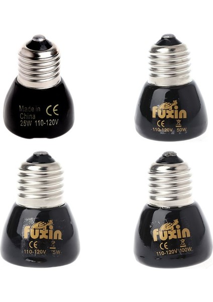 100W Tarzı Evcil Isıtma Işığı 25W 50W 75W 100W Mini Kızılötesi Seramik Isıtıcı Lamba Ampul Siyah Kertenkele Evcil Hayvan Yavruları Için (Yurt Dışından)
