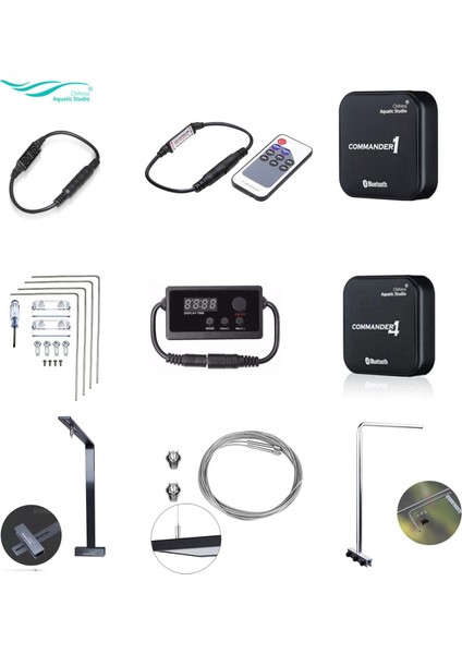 Rgb A Plus Akrilik Stili Chihiros Akvaryum Işık Aksesuarları LED Akıllı Kontrol Cihazı Kumanda Dimmer Zamanlayıcı Metal Askı Kiti Balık Tankı Parçaları (Yurt Dışından)