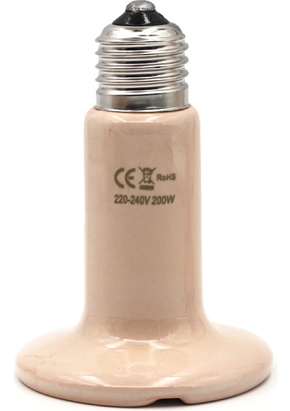 Bej 200W Tarzı Kertenkele Isıtma Lambası Seramik Kertenkele Isıtma Lambası 220V Uzak Kızılötesi Işık Ampulü Kertenkele Lambası 25W 50W 75W 100W 150W 200W Lamba (Yurt Dışından)