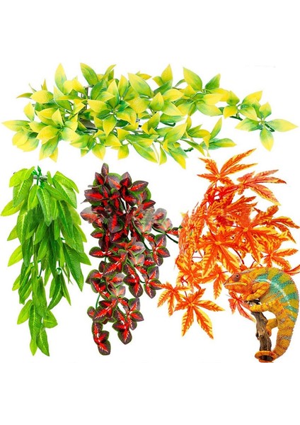 Açık Sarı Stil Simülasyon Bitki Süsü Kertenkele Üretim Kutusu Tırmanma Kertenkeleler Kertenkeleler Gecko Habitat Dekorasyon Bitkisi Hasır Pet Malzemeleri (Yurt Dışından)
