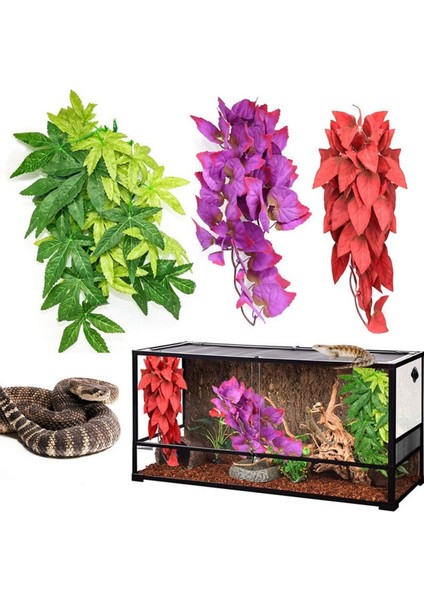 Açık Sarı Stil Simülasyon Bitki Süsü Kertenkele Üretim Kutusu Tırmanma Kertenkeleler Kertenkeleler Gecko Habitat Dekorasyon Bitkisi Hasır Pet Malzemeleri (Yurt Dışından)