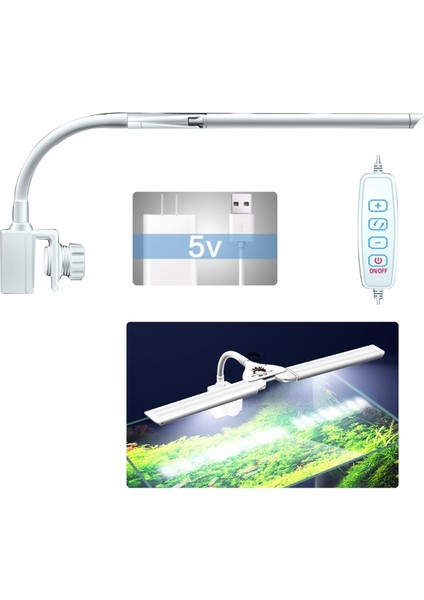 Abd Fiş Stili C Stili Ayarlanabilir Akvaryum Dört Sıralı Işıklar LED Balık Tankı Klipsli Aydınlatma Lambası Euus Fiş (Yurt Dışından)