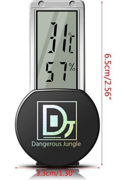 Siyah Stil Tırmanma Hayvanı Termometre Kaplumbağa Boynuz Kertenkele Sürüngen Üretim Kutusu Higrometre (Yurt Dışından) modelleri