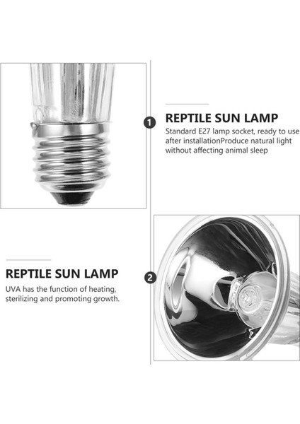 50W Tarzı Sürüngen Lambası Uva+Uvb 3.0 Evcil Hayvan Isı Lambası Kaplumbağa Güneşlenme Uv Işığı Ampfibiler Kertenkeleler Sıcaklık Kontrol Cihazı (Yurt Dışından) indirimleri
