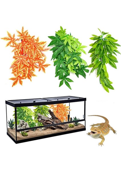 Sarı Stil Sürüngen Kertenkeleler Terraryum Süsü Yapay Akvaryum Balık Tankı Bitki Sahte Asılı Gerçekçi Yapay Asma Yaprağı Evcil Hayvan Malzemeleri (Yurt Dışından) fırsatları
