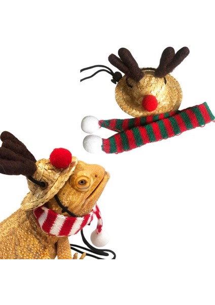 Yeşil Stil L Beden Küçük Hayvanlar Için Kış Sıcak Noel Kostümü Tavşanlar Şapka ve Atkı Hamster Kirpi Kertenkele Ejderha Kılığına Girme (Yurt Dışından) fiyatları