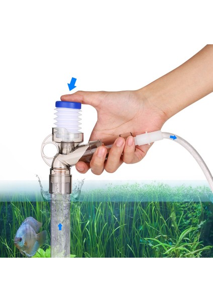 Manuel Set Stili Manuel Hava Basıncıyla Çalışan Akvaryum Çakıl Temizleyici Kiti Balık Tankı Su Değiştirici Kum Yıkayıcı 3ft Yumuşak Hortumlu Su Filtresi Temizleme Aracı (Yurt Dışından)