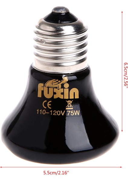 (110-120V)-75W Tarzı Evcil Sürüngen Üretim Seramik Isıtıcı Isıtma Lambası Ampul R9JC (Yurt Dışından)