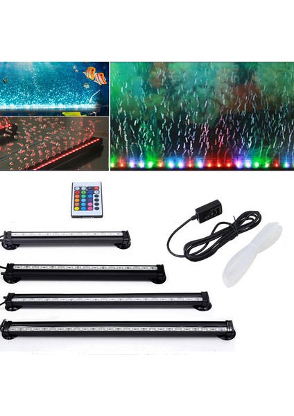 47CM Ab Fiş Stili Rgb LED Akvaryum Lambası Balık Tankı Daldırılabilir Lamba Su Ürünleri Hava Kabarcığı Oksijen Lambası Ab Abd Fişi (Yurt Dışından)