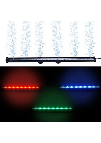 47CM Ab Fiş Stili Rgb LED Akvaryum Lambası Balık Tankı Daldırılabilir Lamba Su Ürünleri Hava Kabarcığı Oksijen Lambası Ab Abd Fişi (Yurt Dışından)