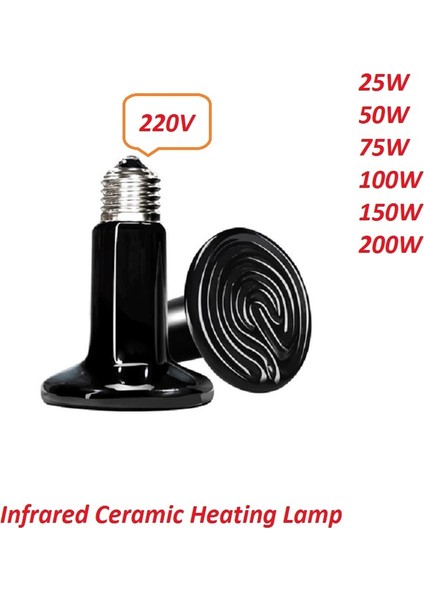 100W Tarzı Küçük Sürüngenler Için Seramik Isıtma Lambası 25W 50W 75W 100W 150W 200W Ir Isı Yayıcı Ampul Kaplumbağa Yılan Kertenkele Isıtıcı Lamba (Yurt Dışından)
