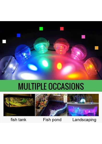 Renkli Stil Balık Tankı LED Aydınlatma Su Geçirmez Dalış Spot Işıkları Deniz Gece Lambası Akvaryum Dekorasyon Aksesuarları (Yurt Dışından)