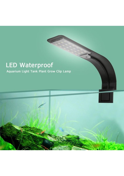 Beyaz Beyaz Tarzı Süper Ince 10W LED Su Geçirmez Akvaryum Işığı Balık Tankı Su Bitkileri Yetiştirme Aydınlatma Klipsli Lamba Eu (Yurt Dışından) fiyatları