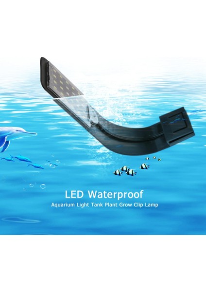 Beyaz Beyaz Tarzı Süper Ince 10W LED Su Geçirmez Akvaryum Işığı Balık Tankı Su Bitkileri Yetiştirme Aydınlatma Klipsli Lamba Eu (Yurt Dışından) modelleri
