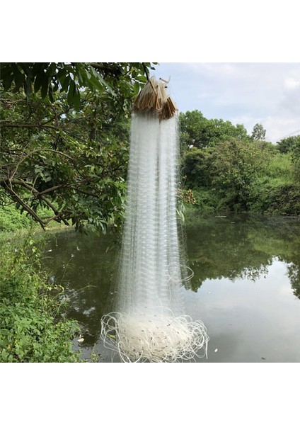Ağ Stili Bambu ile 2CMX2CM Boyutunda Yeterli Büyüklükte Dokuma Yüzen Ağ Naylon Monofilament Balıkçılık Ağı Dış Mekan Asılı Balık Gill Ağı (Yurt Dışından)