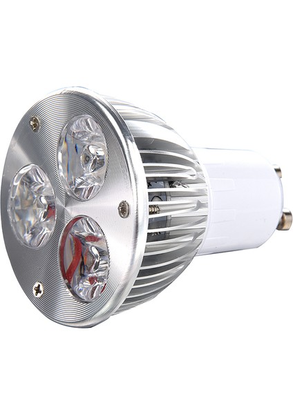 Gümüş Tarzı GU10 3W 3 LED Yüksek Güç Spot Işık Ampul Lamba Işık Dc 12V Sıcak Beyaz (Yurt Dışından)