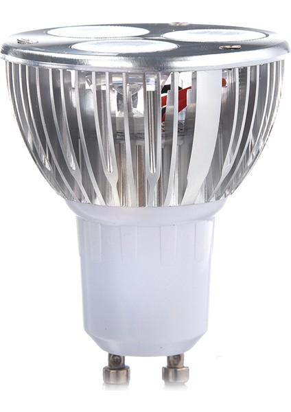 Gümüş Tarzı GU10 3W 3 LED Yüksek Güç Spot Işık Ampul Lamba Işık Dc 12V Sıcak Beyaz (Yurt Dışından) modelleri