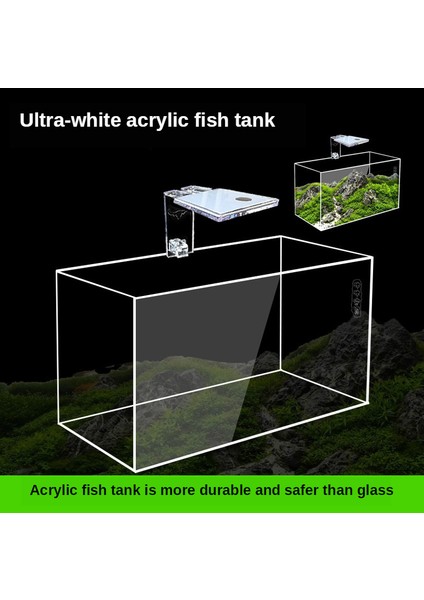 3'ü 1 Arada Filtre Stili Akrilik Balık Tankı Ultra Beyaz Balık Tankı Sade Silindir Açık Akvaryum Masaüstü Küçük Dikdörtgen Su Altı Silindir Kaplumbağa Silindir (Yurt Dışından) modelleri
