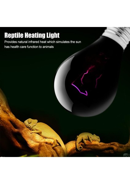 100W Tarzı Reptil Amfibi Yavru Lambası Için Siyah Gece Isıtma Ampulu Mini Kızılötesi Seramik Isıtıcı Ampul Isı Lambası (Yurt Dışından)