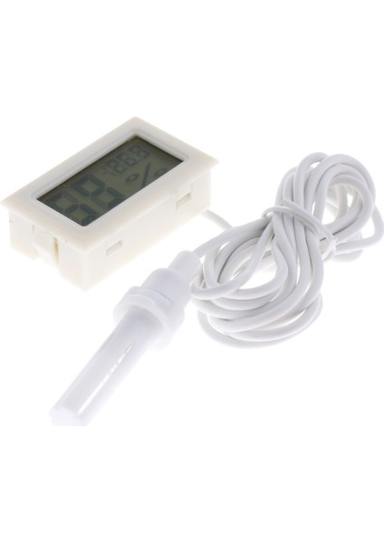 Prob Stili ile Beyaz Kolay Okunabilir Sürüngen Tankı Yumurta Inkübatörü Dijital Termometre Higrometre (Yurt Dışından)