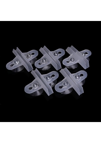 Beyaz Stil 5 Adet Akvaryum Balık Tankı Bölücü Emici Kup Bölücü Plastik Levha Tutucu Seti (Yurt Dışından)