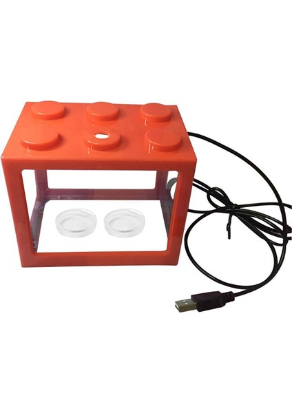 Kırmızı Stil USB Mini Akvaryum Balık Tankı LED Lamba Işıklı Ev Ofis Masaüstü Dekorasyonu Dropship (Yurt Dışından)