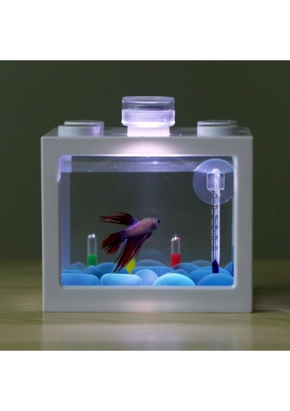 Kırmızı Stil USB Mini Akvaryum Balık Tankı LED Lamba Işıklı Ev Ofis Masaüstü Dekorasyonu Dropship (Yurt Dışından) indirimleri