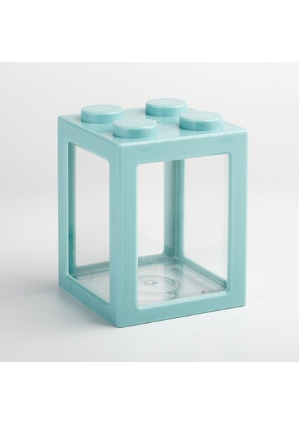 Gök Mavisi Tarzı S Beden 1 Adet Yeni Mını Çok Renkli Yığılabilir Yapı Blokları Ekolojik Tank Balık Küçük Mini Sürüngen Evcil Hayvan Balık Kutusu Ev Ofis (Yurt Dışından)