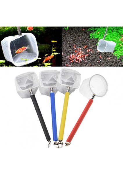 Rastgele Renk Stili Büyük Yuvarlak 3D Akvaryum Balık Tankı Avcı Ağı Çelik Çubuklu Çekilebilir Yuvarlak Kare Cep Karides Avcılığı Ağı cm (Yurt Dışından) fiyatları