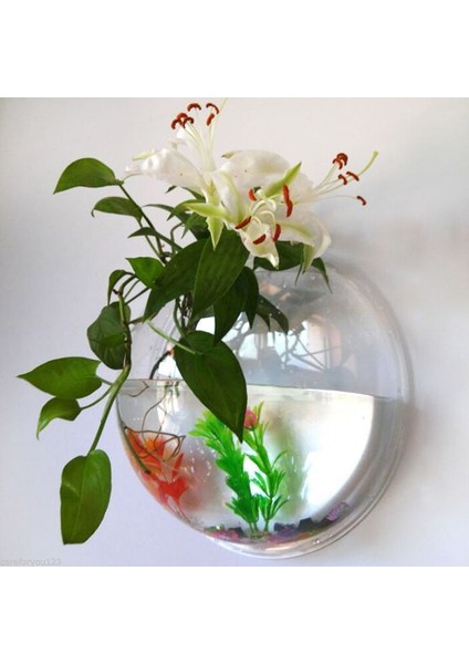 3D Akrilik Duvara Monte Edilebilir Mini Şeffaf Balık Tankı Akrilik Duvara Monte Edilebilir Akvaryum Japon Balığı Monte Edilebilir Bitki Etiket Dekor (Yurt Dışından) modelleri