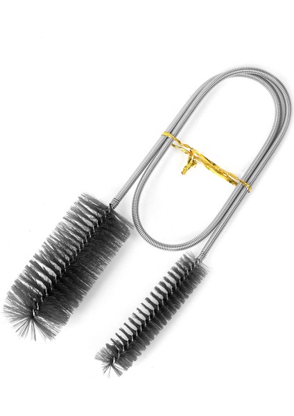Siyah Stil 45CM cm Akvaryum Temizleyici Çift Başlı Balık Tankı Fırçası Hava Tüpü Hortum Boru Pompa Temizleme Fırçası Esnek Yay Naylon Fırça (Yurt Dışından)