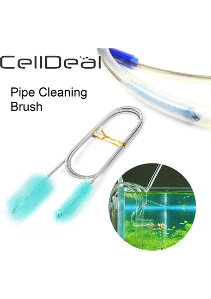 Beyaz Stil 90CM Döner Spiral Boru Temizleme Fırçası Çift Başlı Yumuşak Balık Tankı Hava Tüpü Hortum Dış Filtre Akvaryum Malzemesi (Yurt Dışından) fırsatları